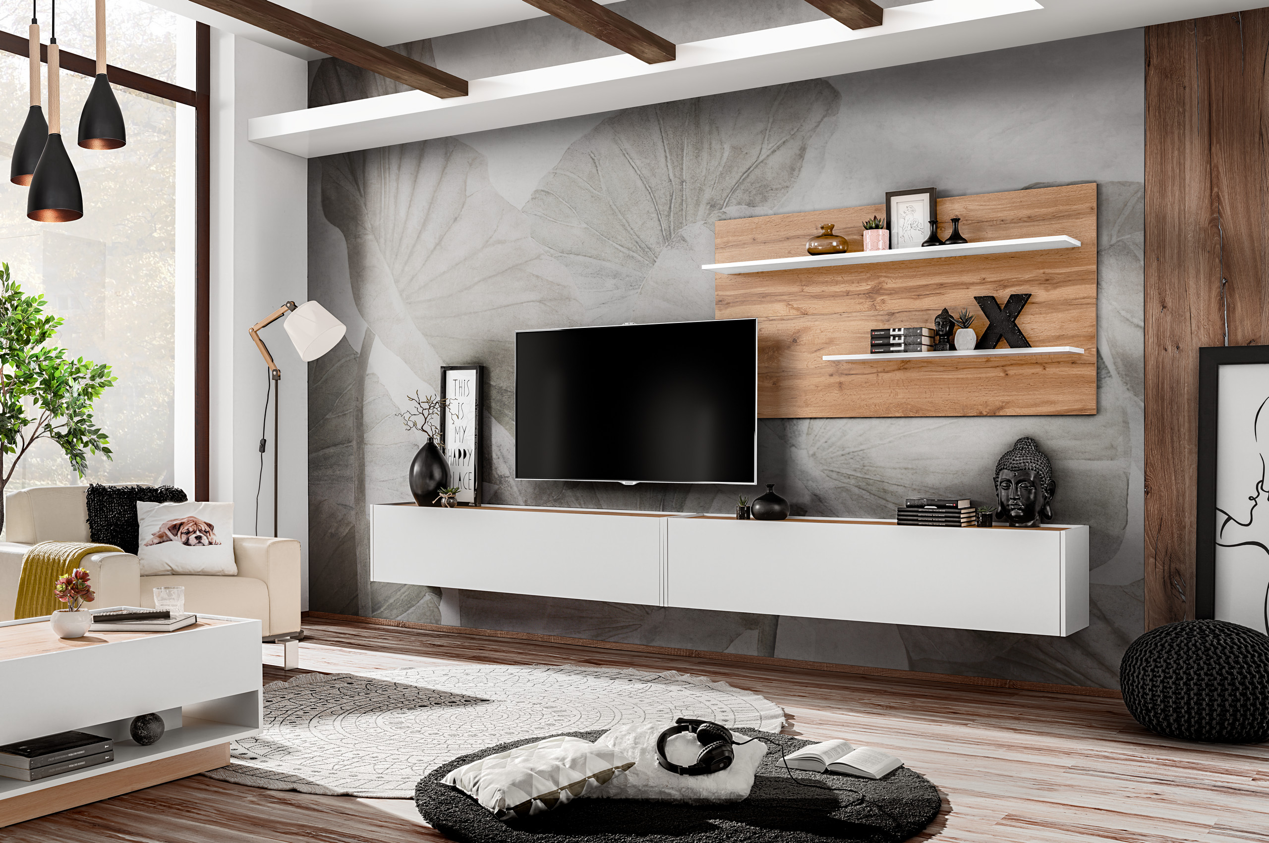 Zestaw mebli pokojowych Reviva 3 meblościanka biały