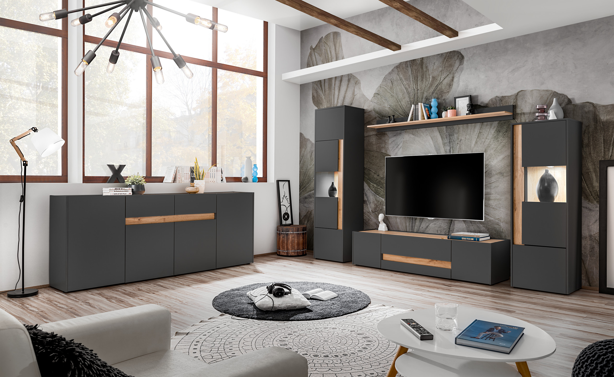 Zestaw mebli pokojowych Reviva 8 meblościanka biały