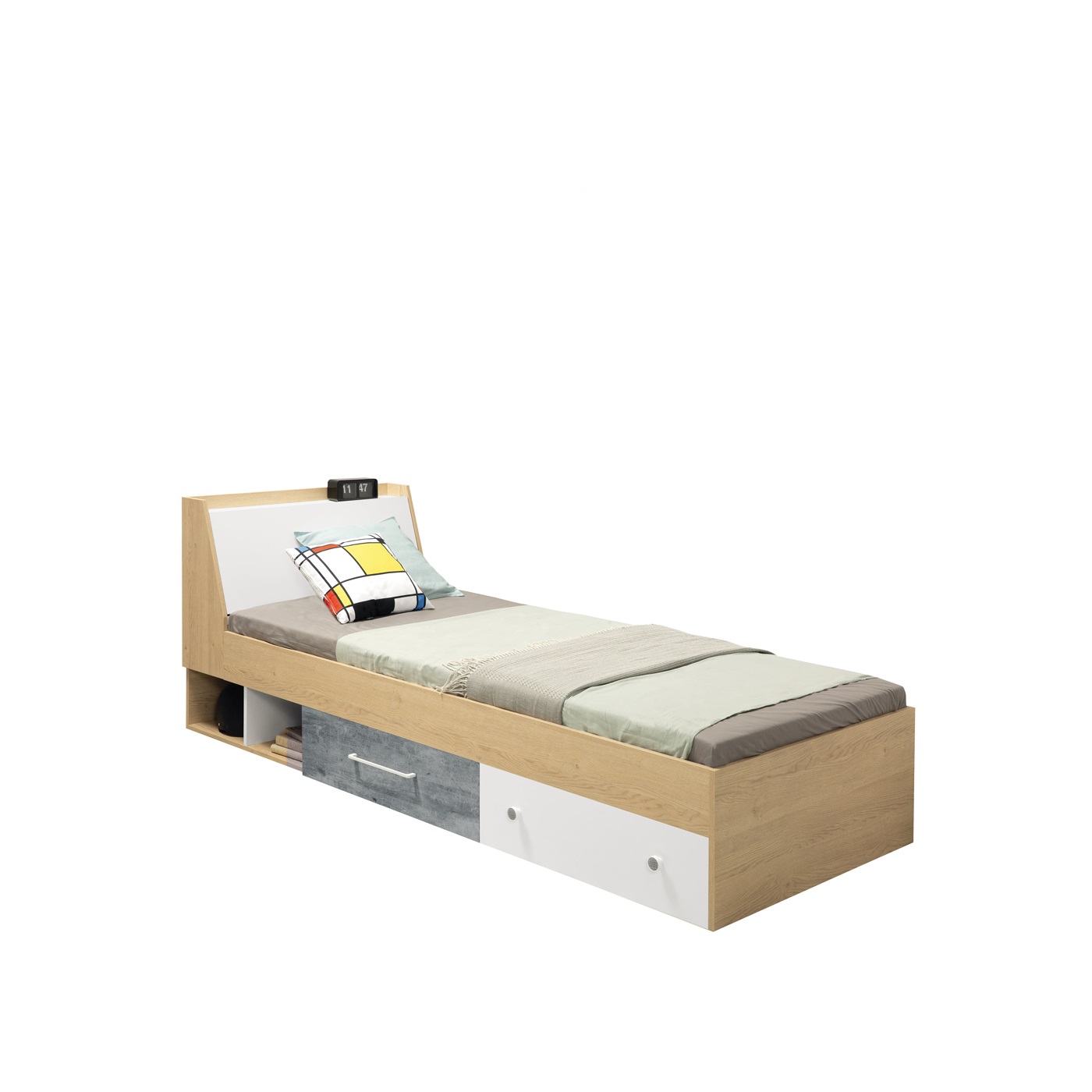 łóżko 90x200 z szufladami szafką Step 11 młodzieżowe 90 dla dzieci