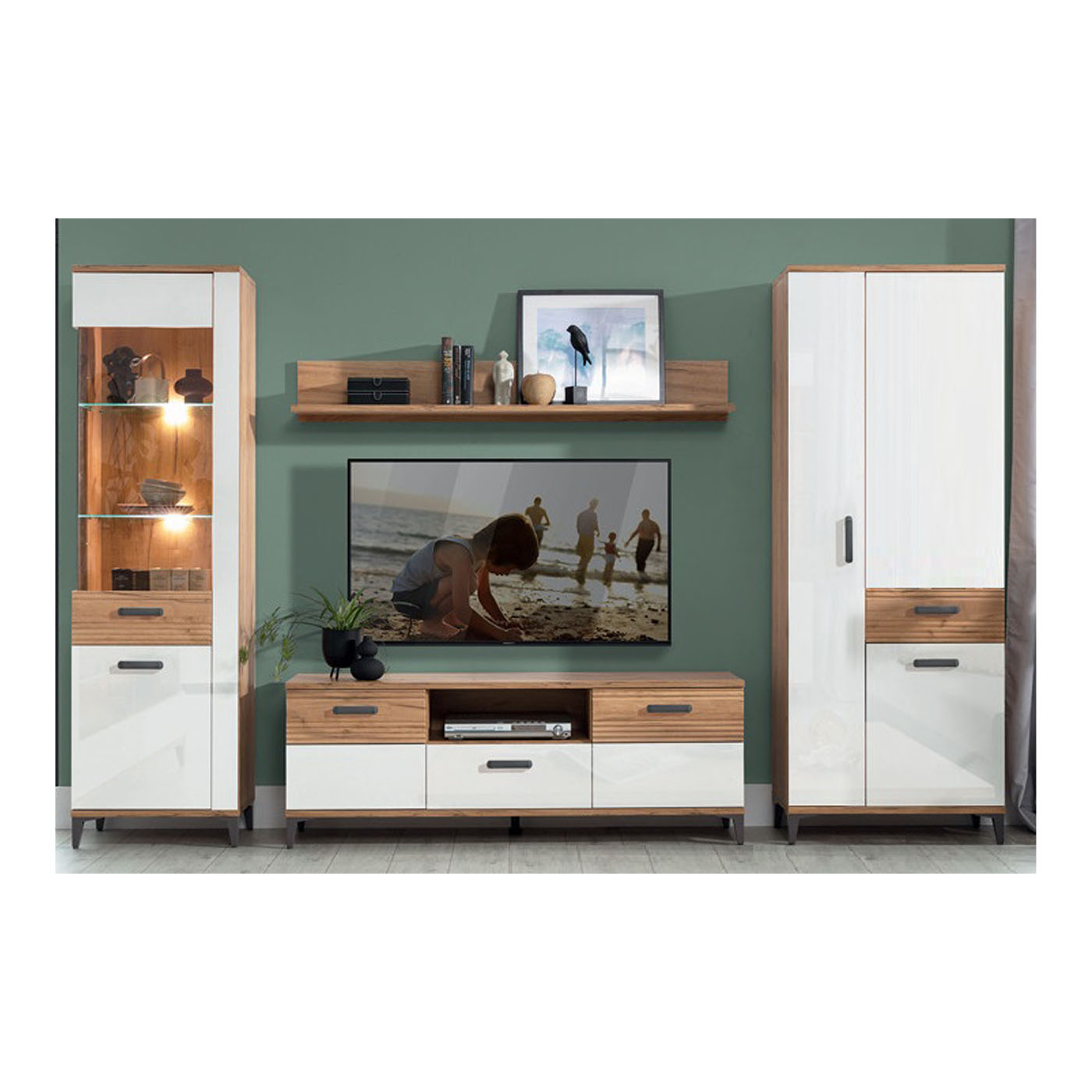 zestaw na nóżkach Snobi 6 meblościanka rtv szafka witryna szafa