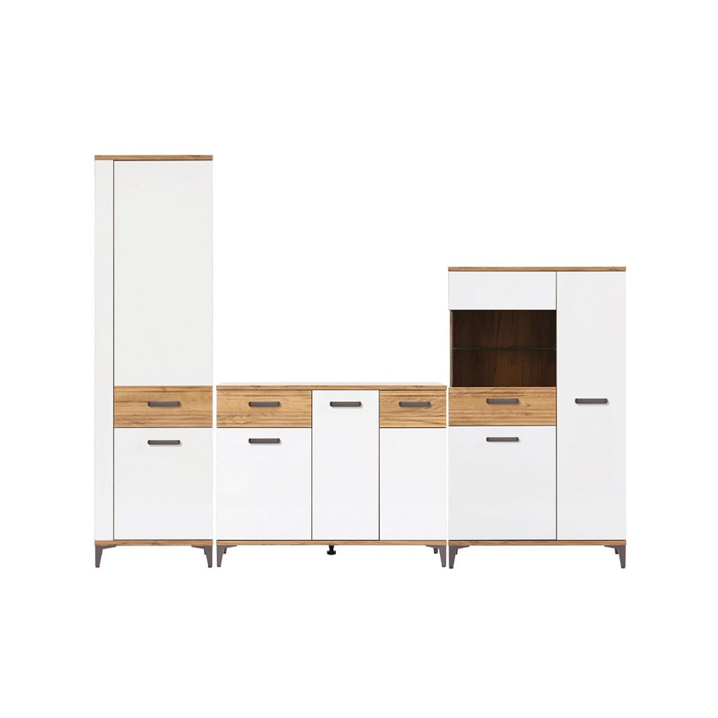 zestaw pokojowy Snobi G komoda witryna regał meblościanka komplet