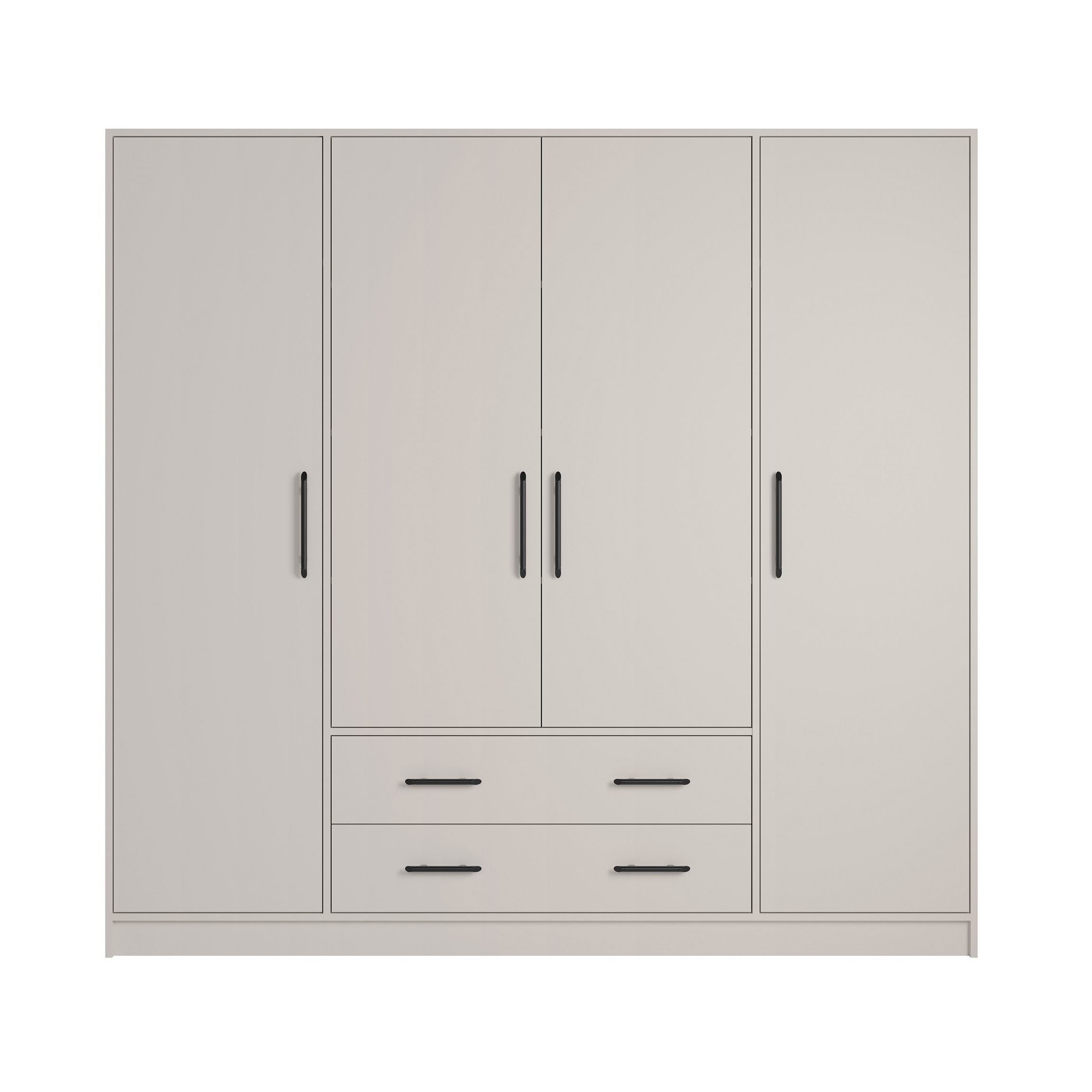 szafa 200 czterodrzwiowa Smart SR1 z półkami szufladami duża kaszmir