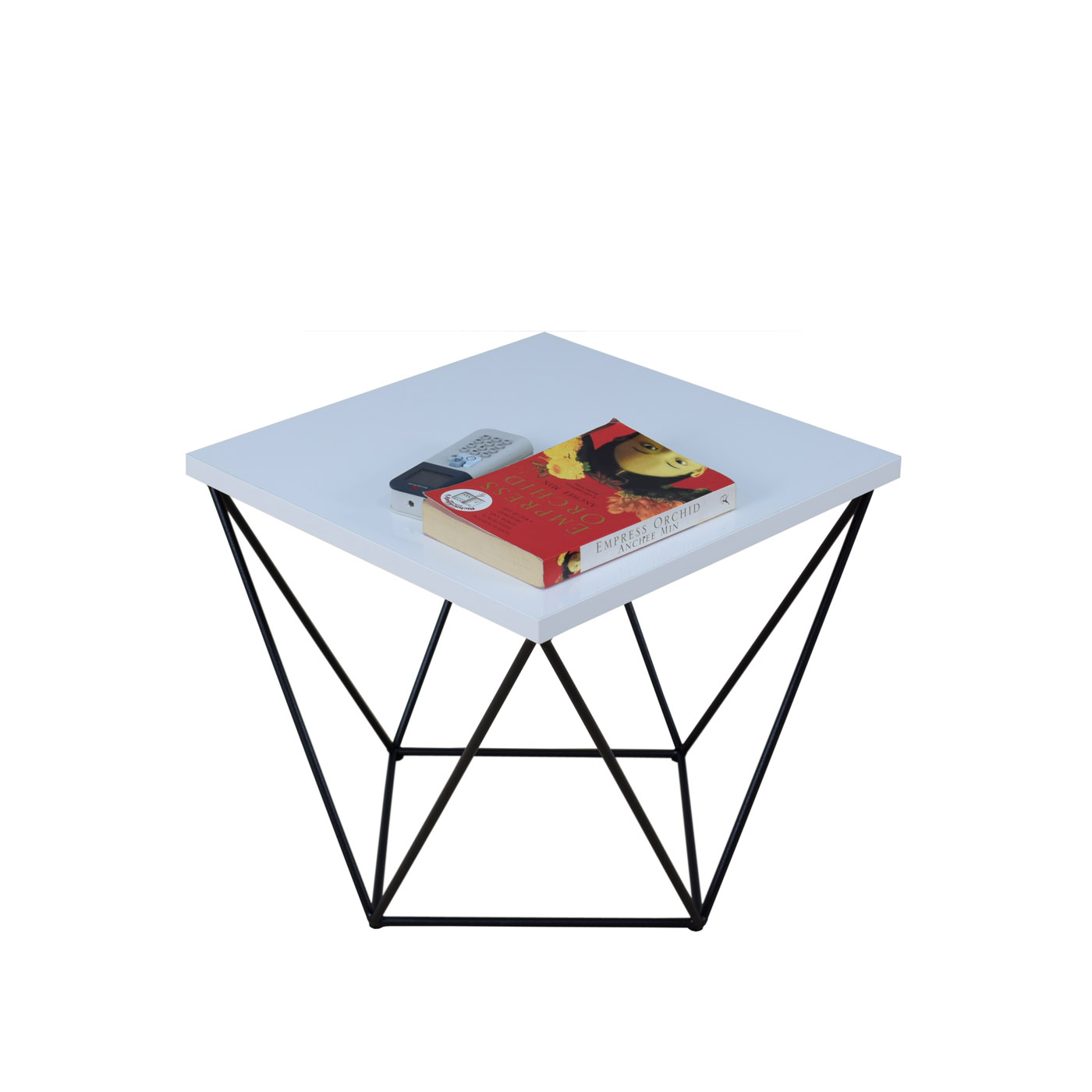 stolik 40 kawowy nowoczesny K2 400x400 z drutu mała ława czarny