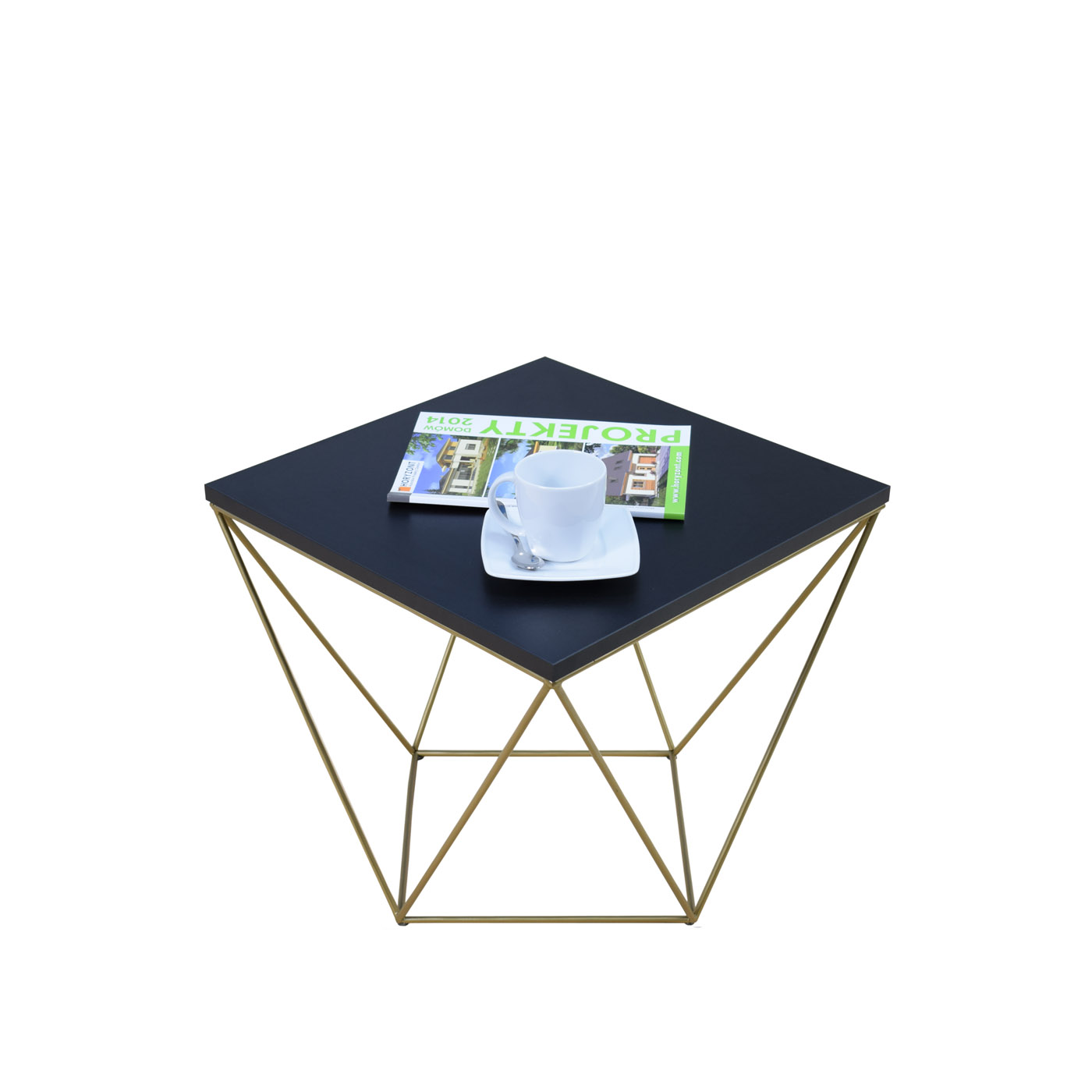 Stolik kawowy 500x500 ława z drutu złoty WYPRZEDAŻ