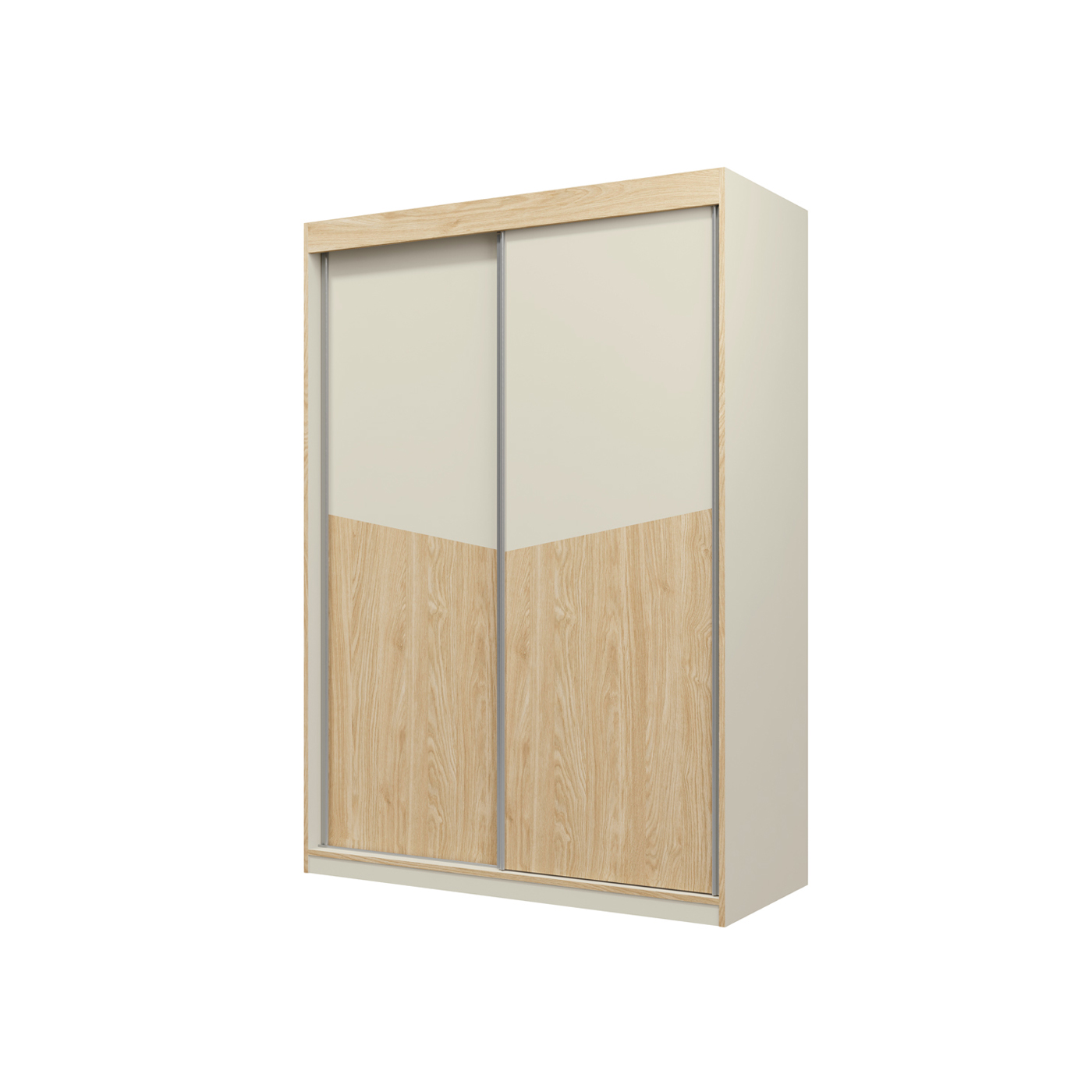 szafa 150 przesuwna Aston 02 półki drążek dąb szarobeżowa czarna