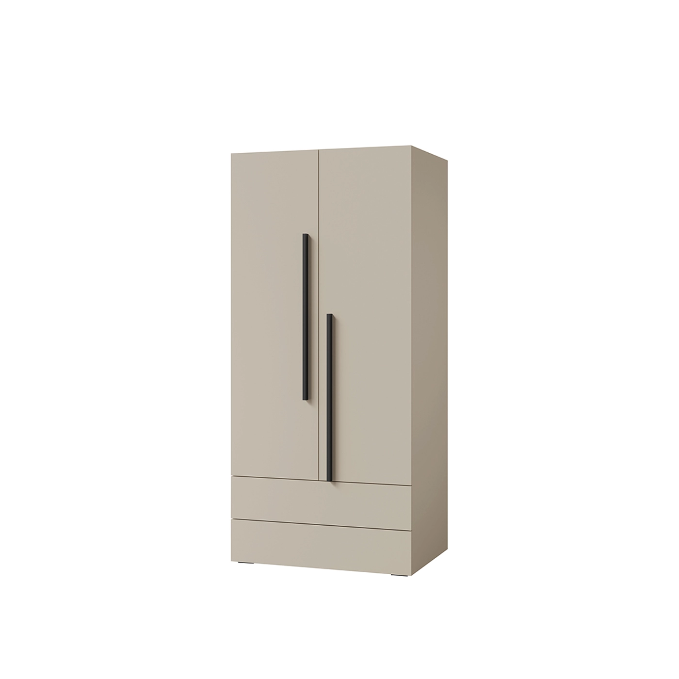 szafa 90 ubraniowa Lorin 02 z szufladami półkami drążkiem kaszmirowa