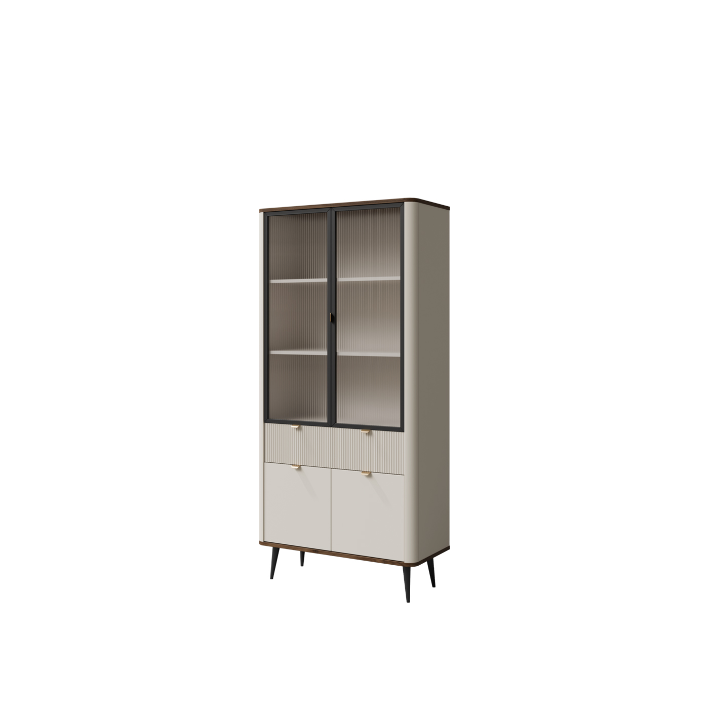 witryna 90 na nóżkach frezowana Marly 02 gablota dwudrzwiowa