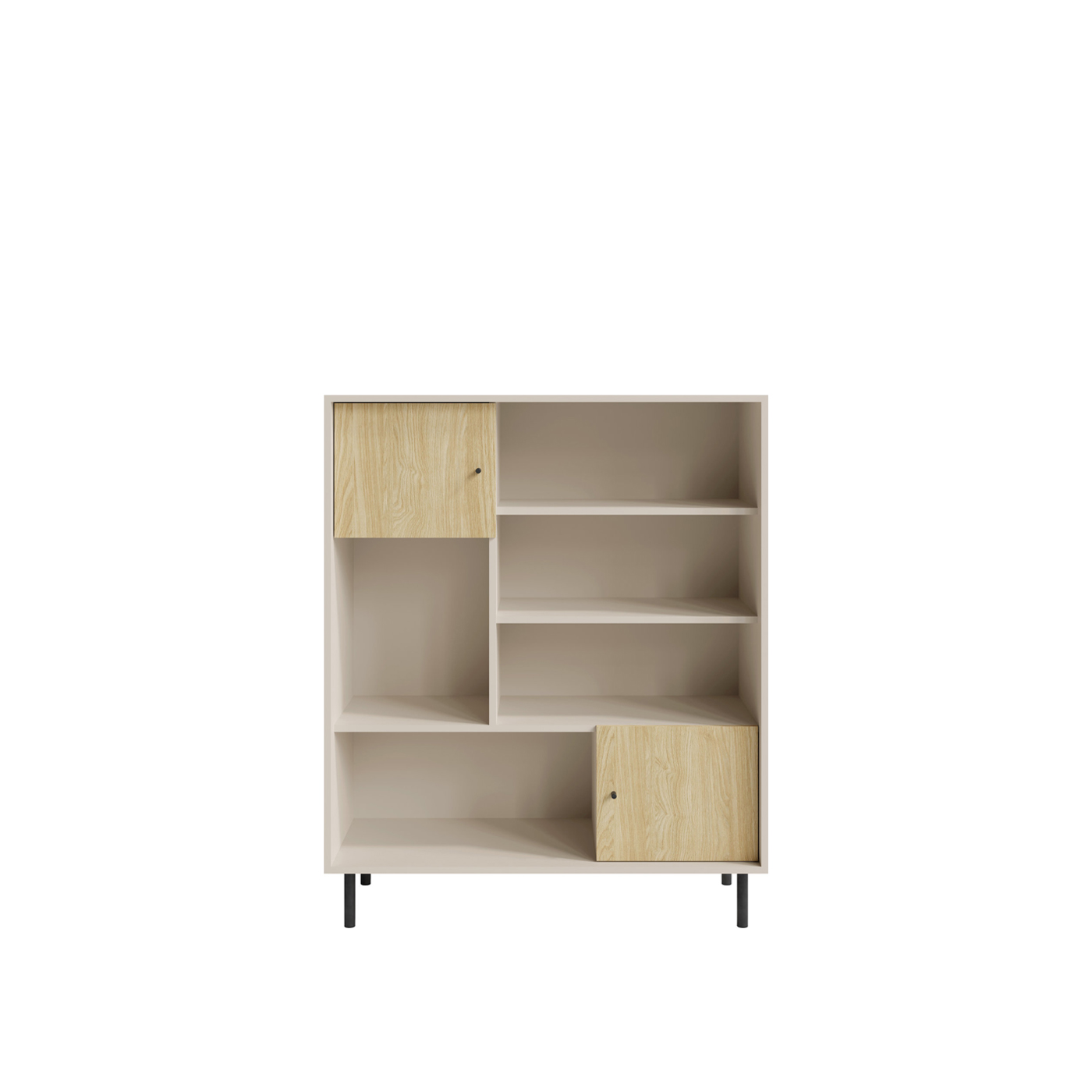 regał 103 ,5 z szafkami półkami Malta 03 niski szeroki na nóżkach