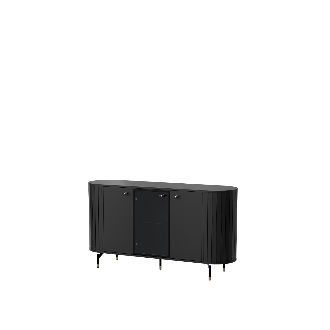 komoda 150 ,1 z szybą barek Zante 03 zaokrąglona szafka trzydrzwiowa