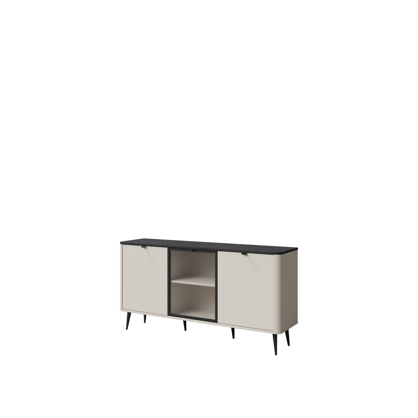 komoda 160 z barkiem przeszklona Marly 07 nowoczesna szafka duża