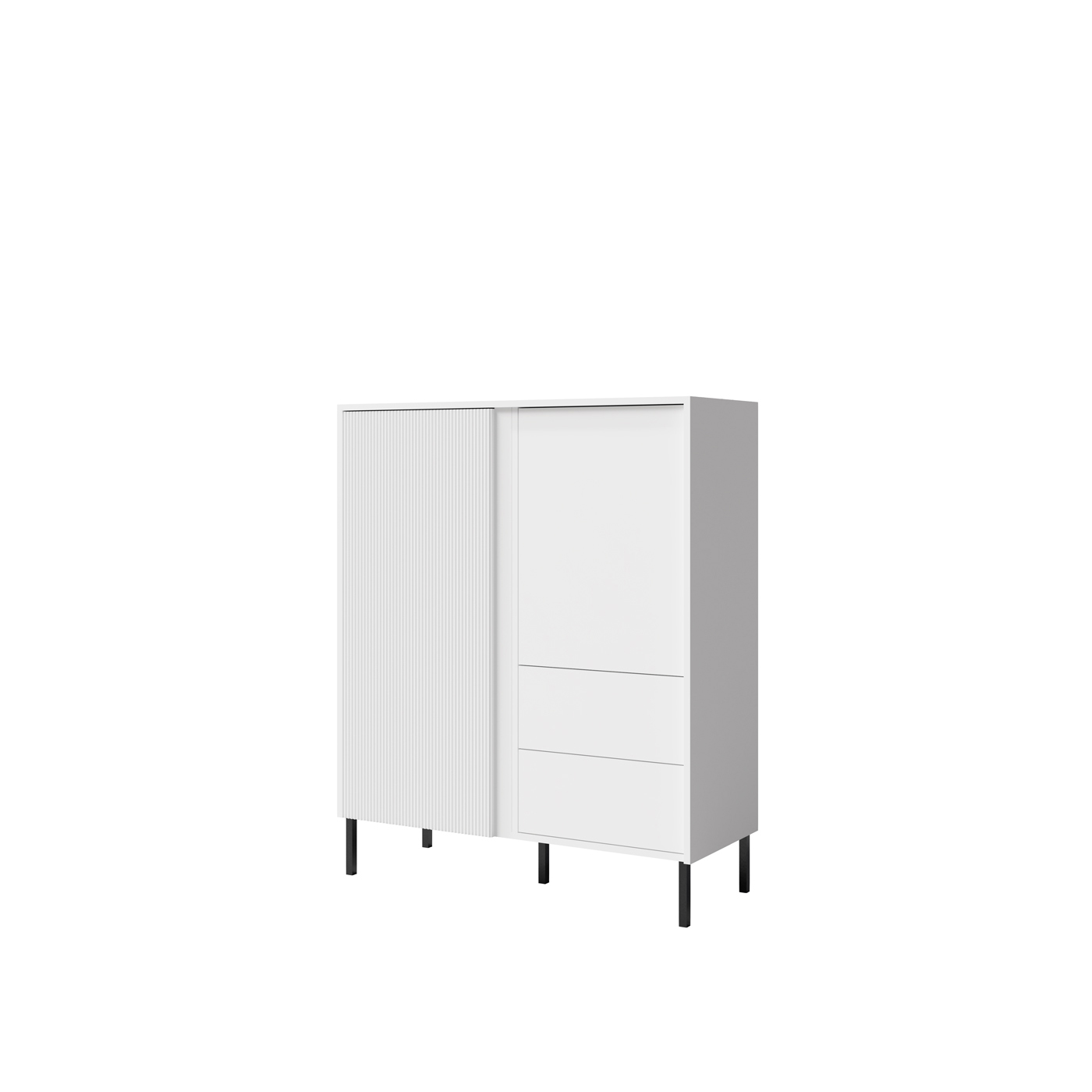 komoda 100 z szufladami półkami Mia 01 wysoka szafka z lamelami