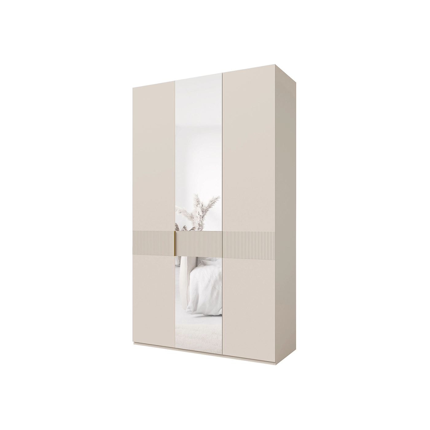 szafa 135 z lustrem wysoka Soreno trzydrzwiowa szuflady półki do sypialni