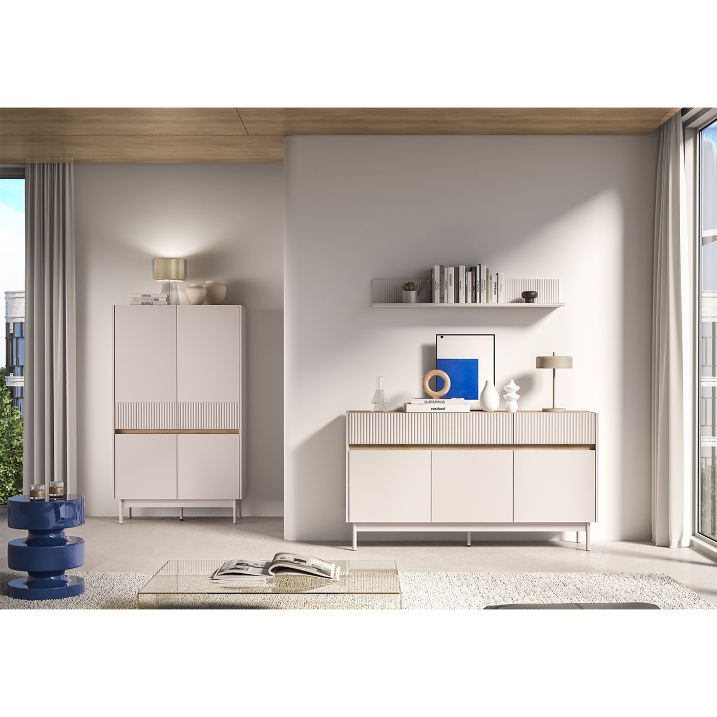 zestaw na nogach Dunea 5 komoda szafka półka do pokoju sypialni