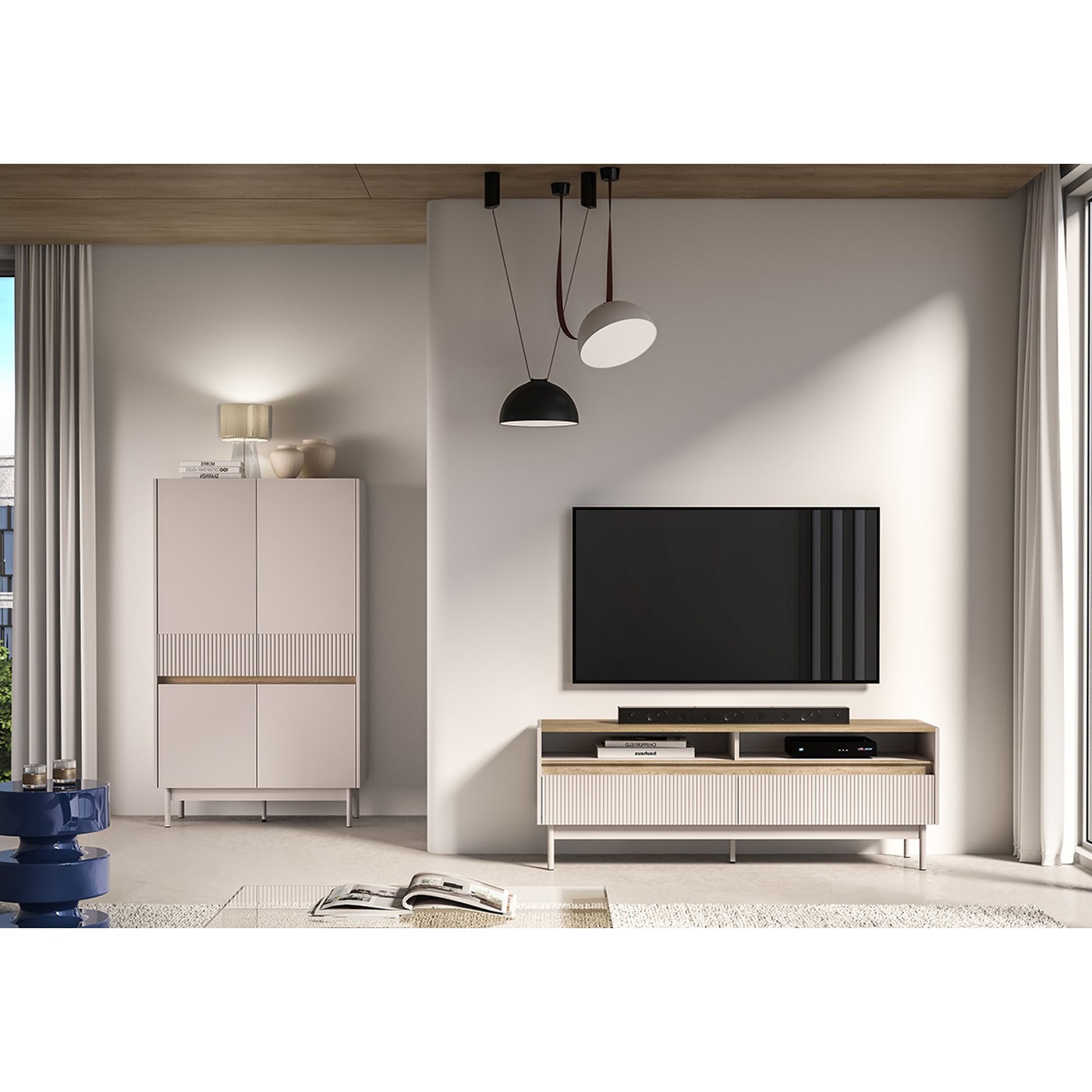 zestaw mebli rtv nowoczesnych Dunea 7 mała meblościanka telewizyjna