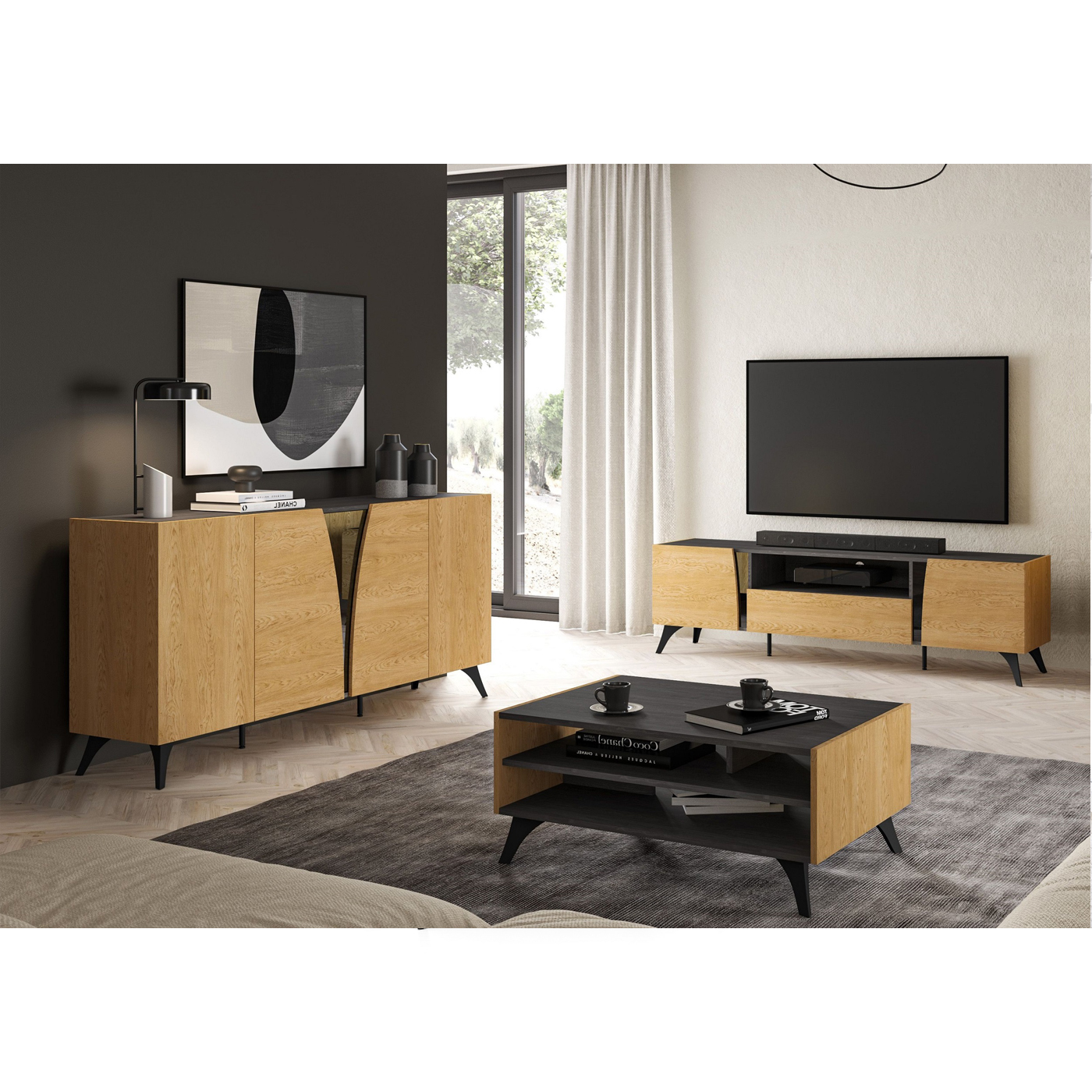 zestaw mebli nowoczesnych Toscania 4 komoda rtv szafka ława