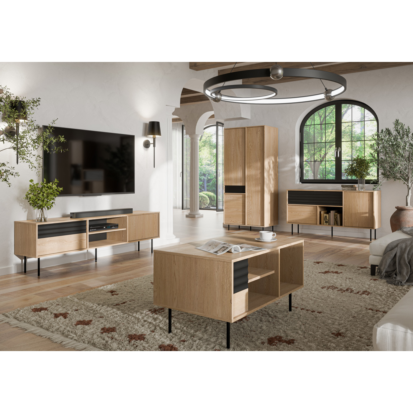 zestaw nowoczesny Ardila 1 komoda rtv szafa ława do pokoju salonu