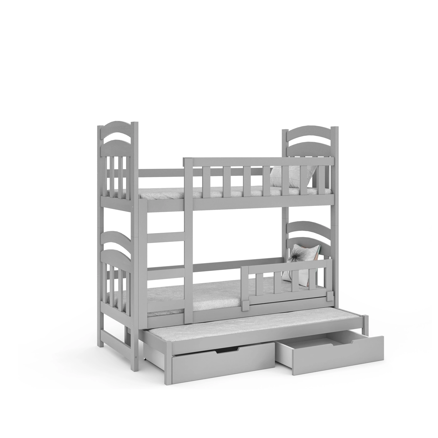 łóżko 75x160 piętrowe małe Damina 3os trzyosobowe z materacami dla dzieci