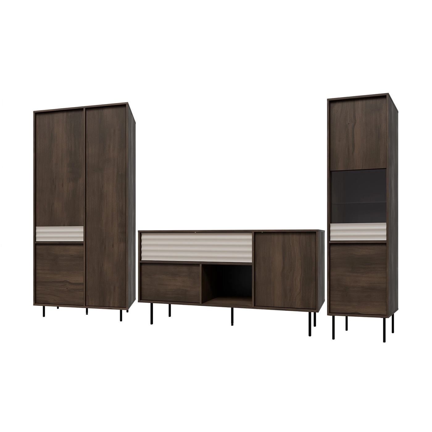 zestaw komplet na nogach Ebro A komoda witryna szafa nowoczesna