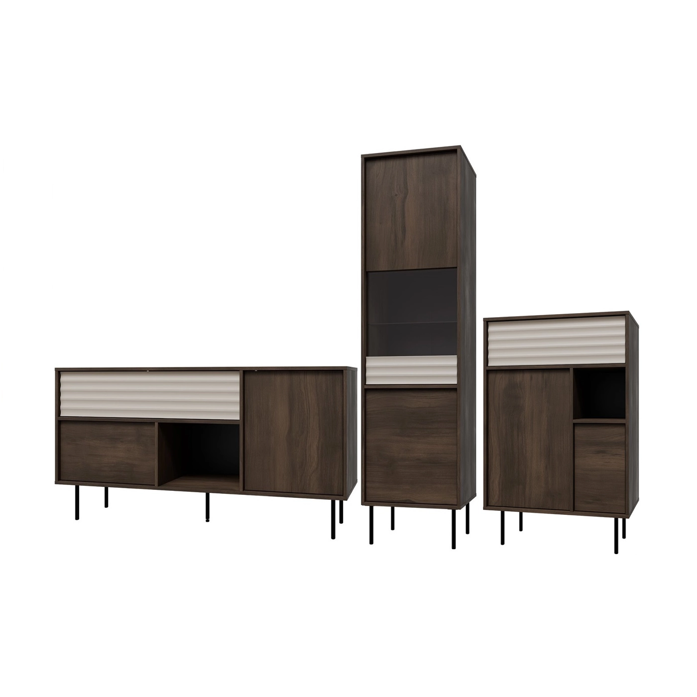 zestaw meblościanka nowoczesna Ebro B komoda witryna do salonu