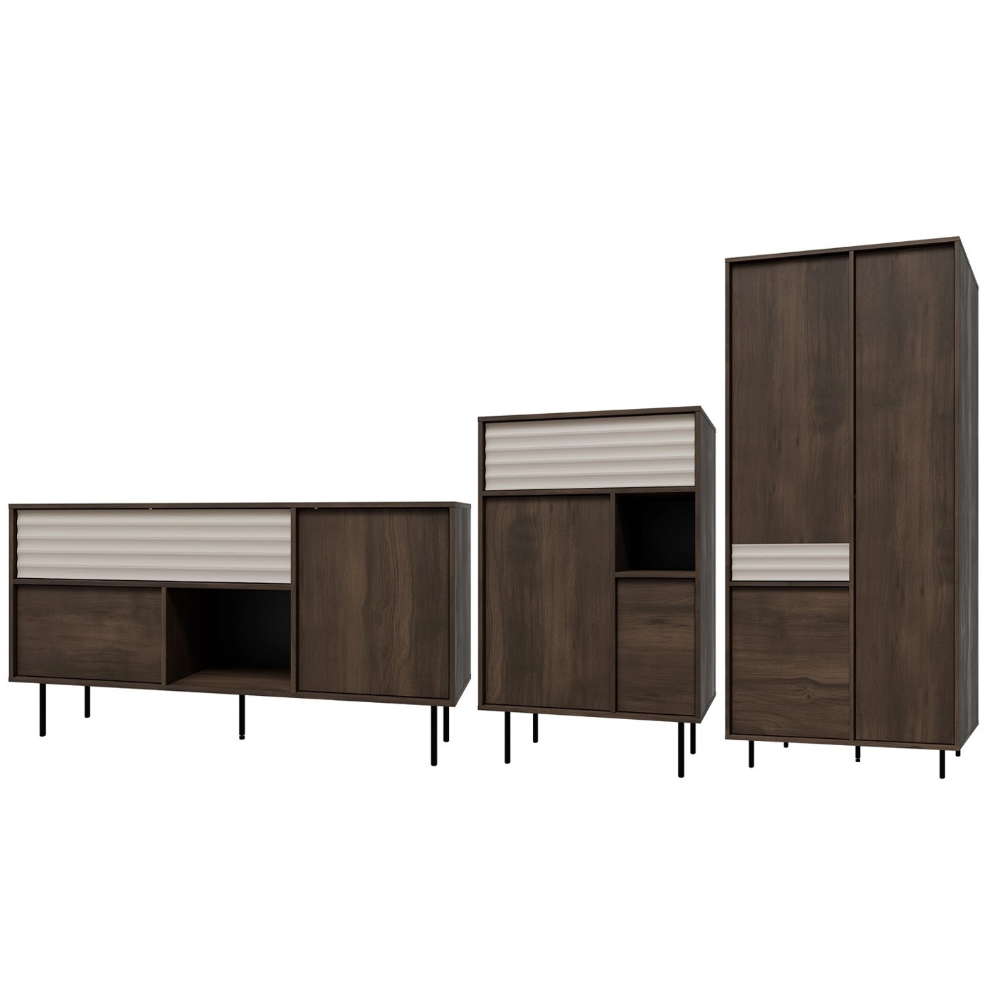 zestaw meblościanka Ebro C komoda szafa nowoczesna z nogami