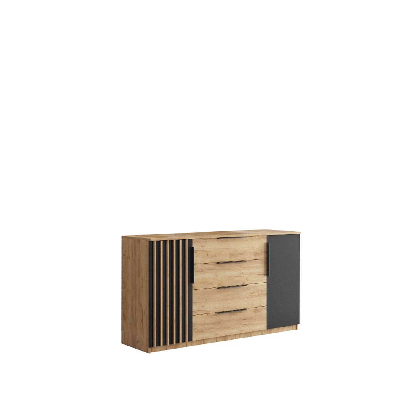 komoda 160 z lamelami nowoczesna Sorento III duża szeroka szafka loft