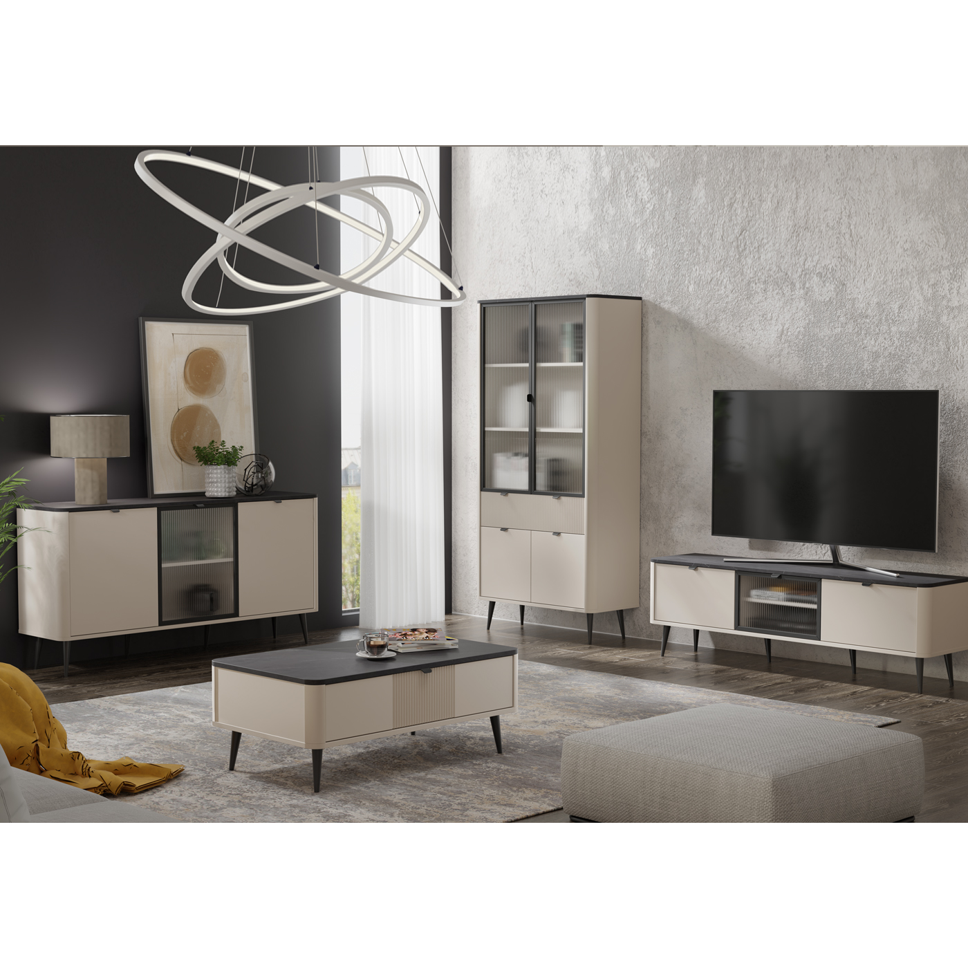 zestaw meblościanka rtv nowoczesna Marly 2 komplet mebli do salonu