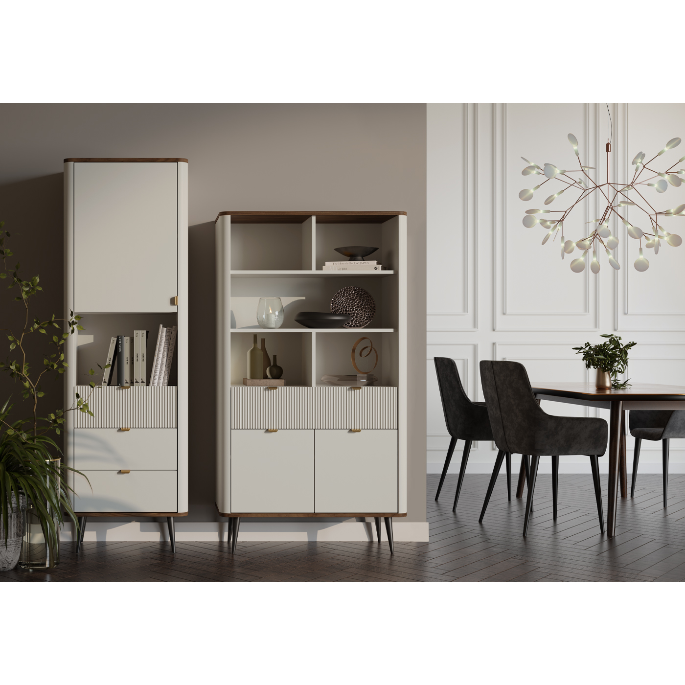 zestaw komoda regał Marly 4 komplet do pokoju sypialni korytarza