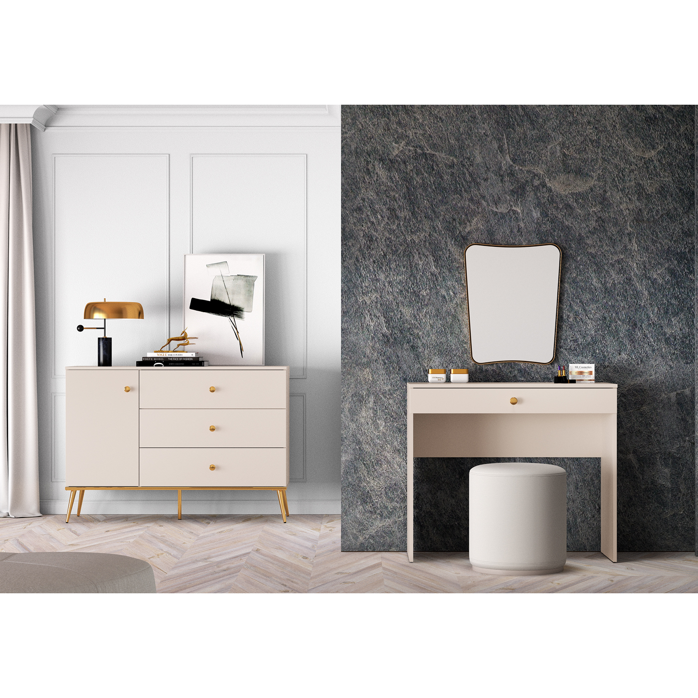 zestaw mebli nowoczesnych Selgin 6 kaszmir do sypialni przedpokoju