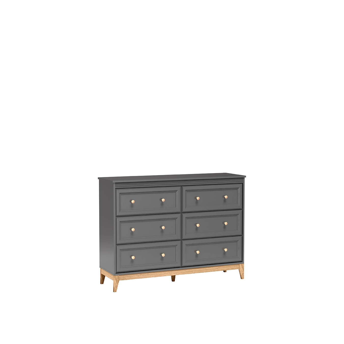 komoda 135 ,5 z szufladami Terra 03 szafka pojemna bieliźniarka szara