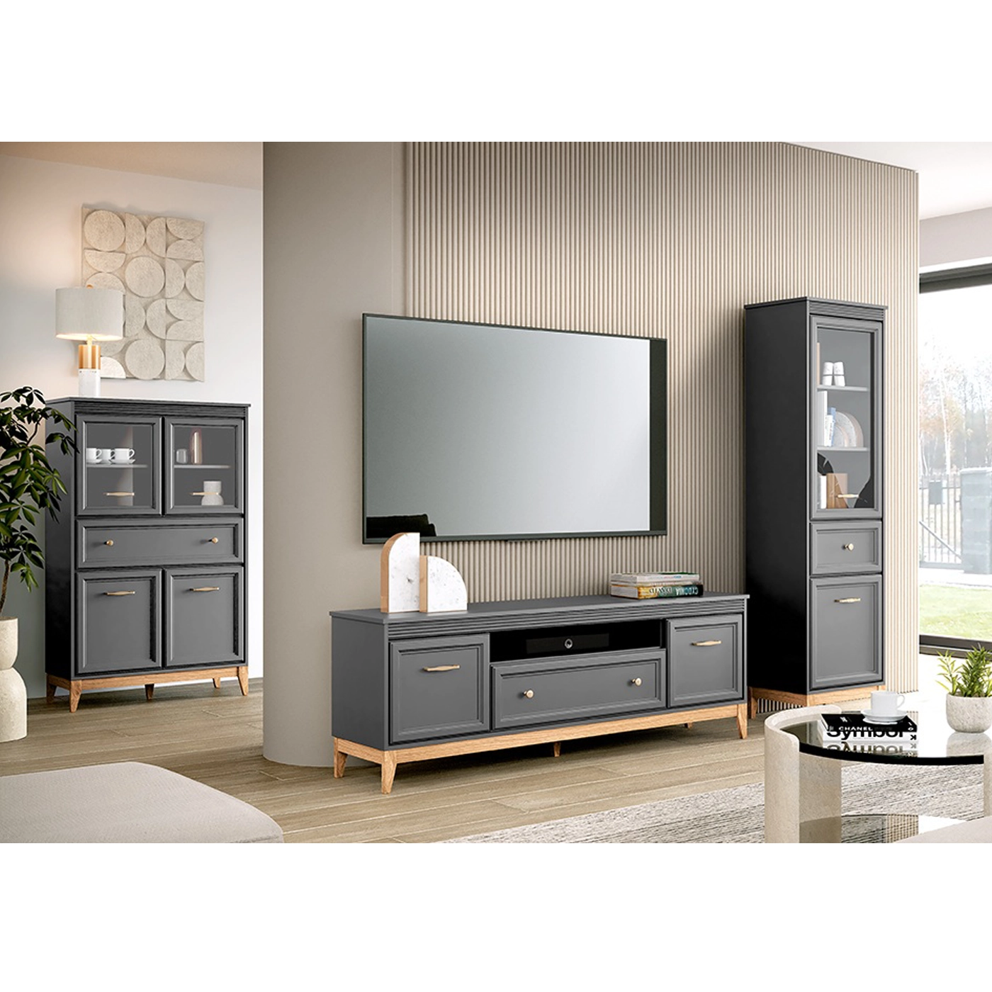 zestaw nowoczesny elegancki Terra 1 rtv komplet do salonu pokoju