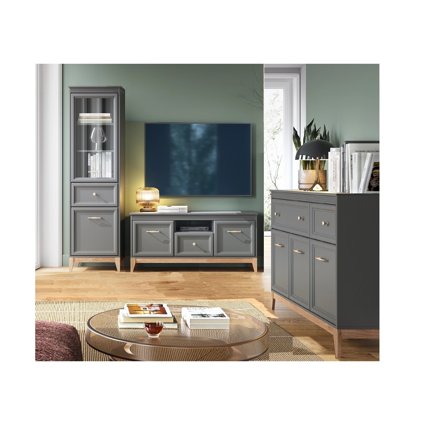 zestaw mebli Terra 5 komoda rtv witryna nowoczesna elegancka