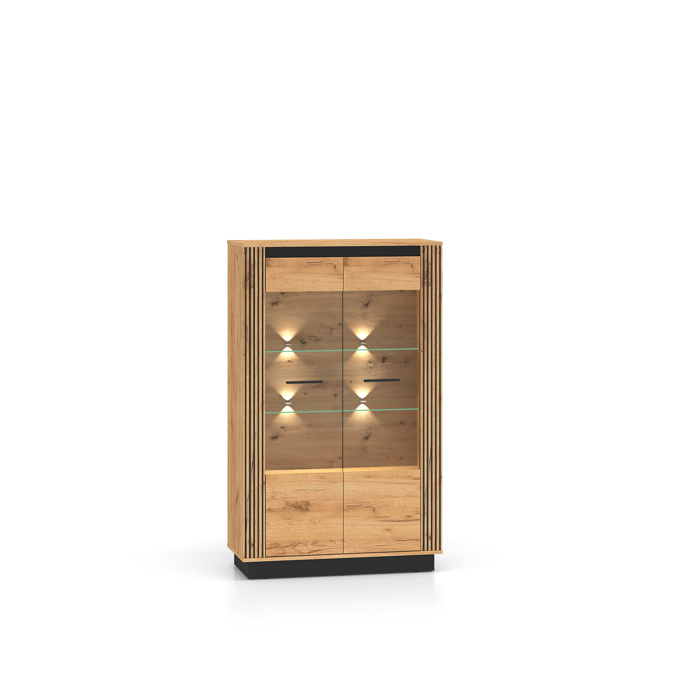 witryna 92 z oświetleniem Urso 05 szafka z szybą komoda wysoka