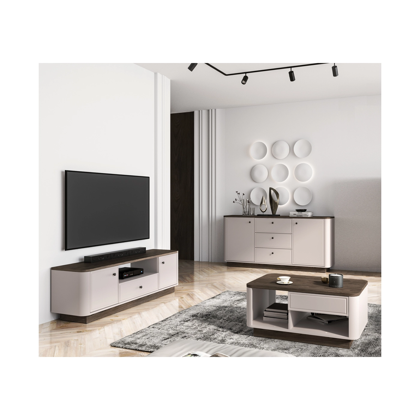 zestaw nowoczesny Vilavio 3 szafka rtv komoda komplet stylowy