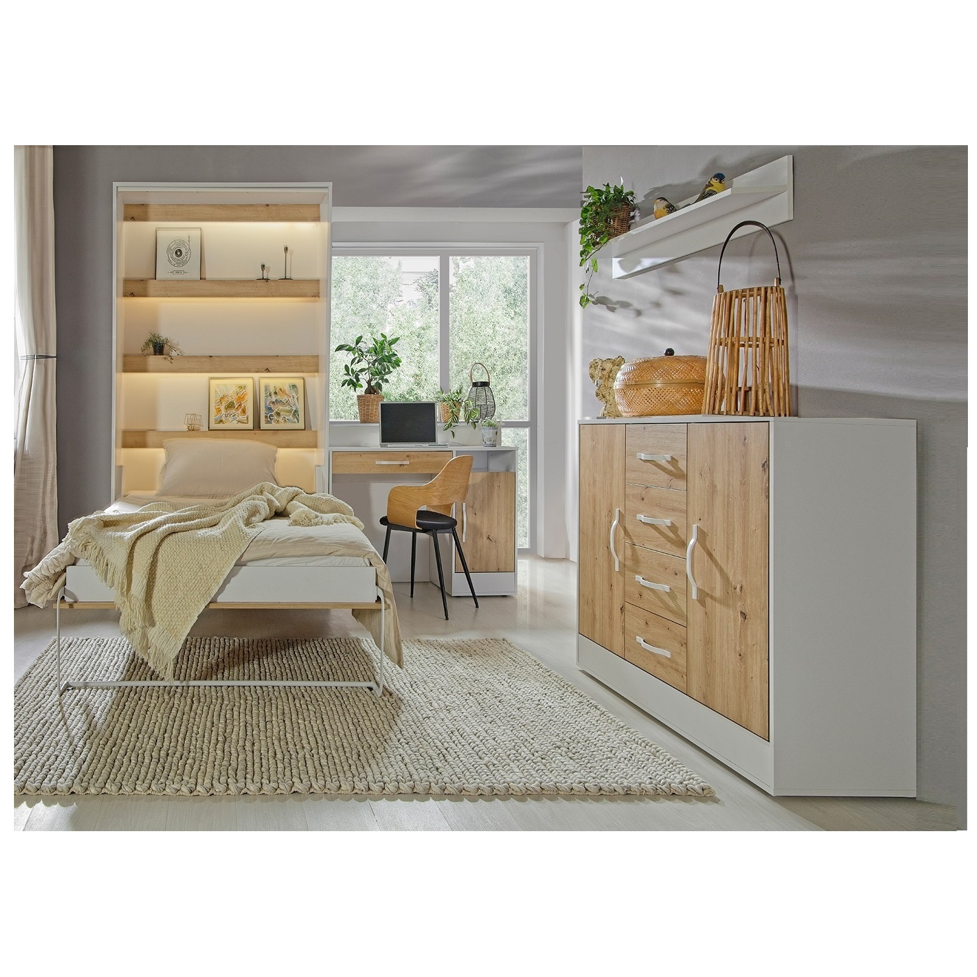 zestaw młodzieżowy nowoczesny Perfect 1 półkotapczan biurko komoda