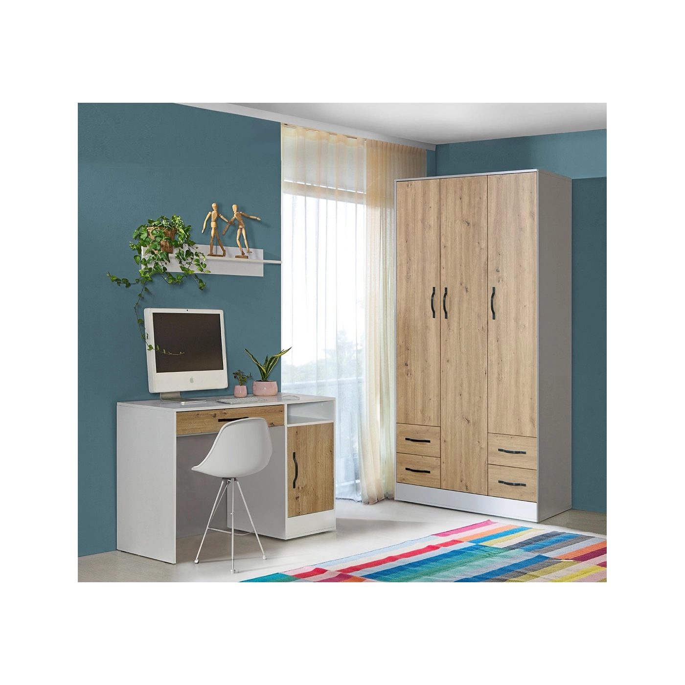 zestaw mały komplet Perfect A biurko szafa do pokoju dzieci ucznia