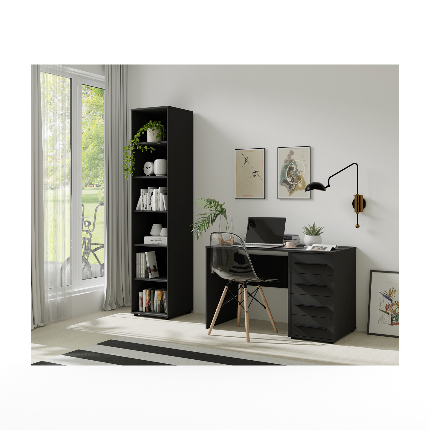 zestaw mały regał biurko Maxione 1 do nauki pracy do pokoju biura