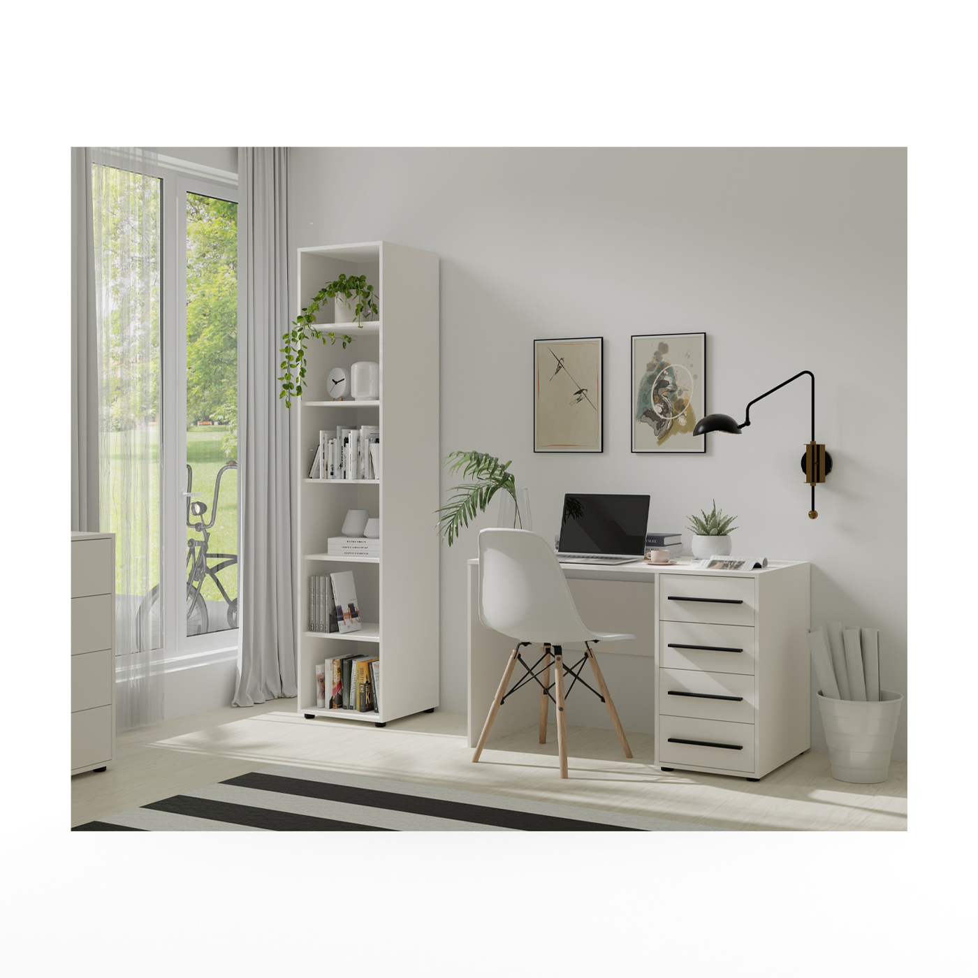 zestaw mebli młodzieżowych Maxione 1 biurko regał dla ucznia dzieci