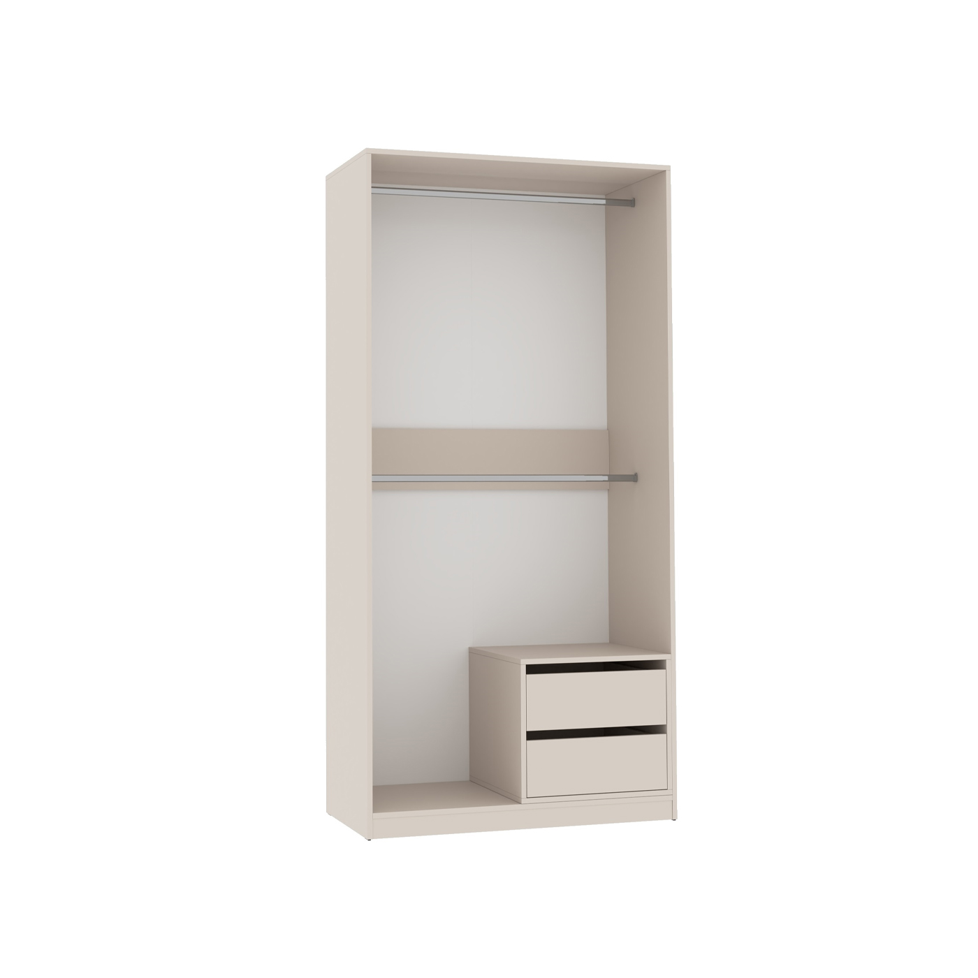 szafa 100 ubraniowa z szufladami bez drzwi Tres 12 wnękowa do sypialni