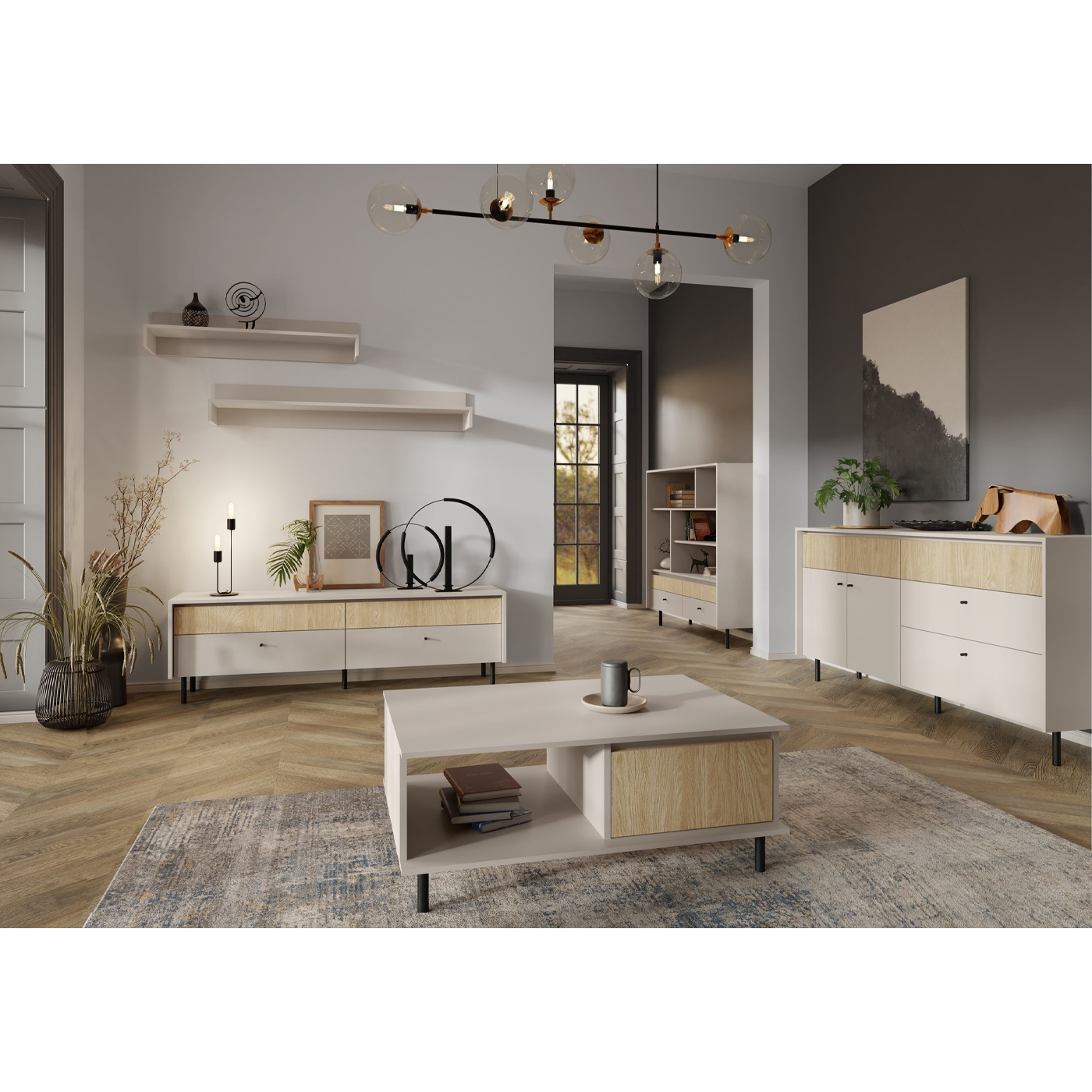 zestaw mebli na nóżkach Malta 2 komplet nowoczesny do salonu pokoju