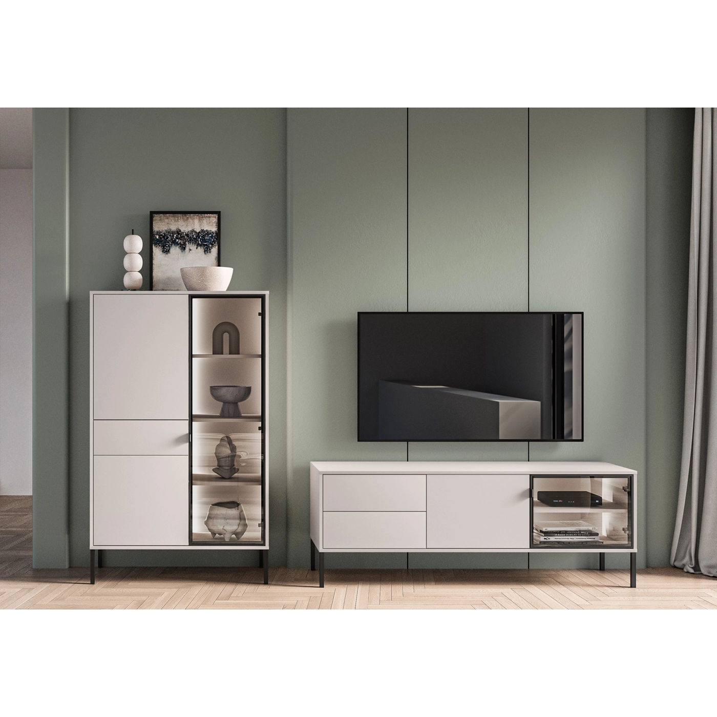 zestaw rtv meblościanka Barnee 4 nowoczesna mała do salonu pokoju