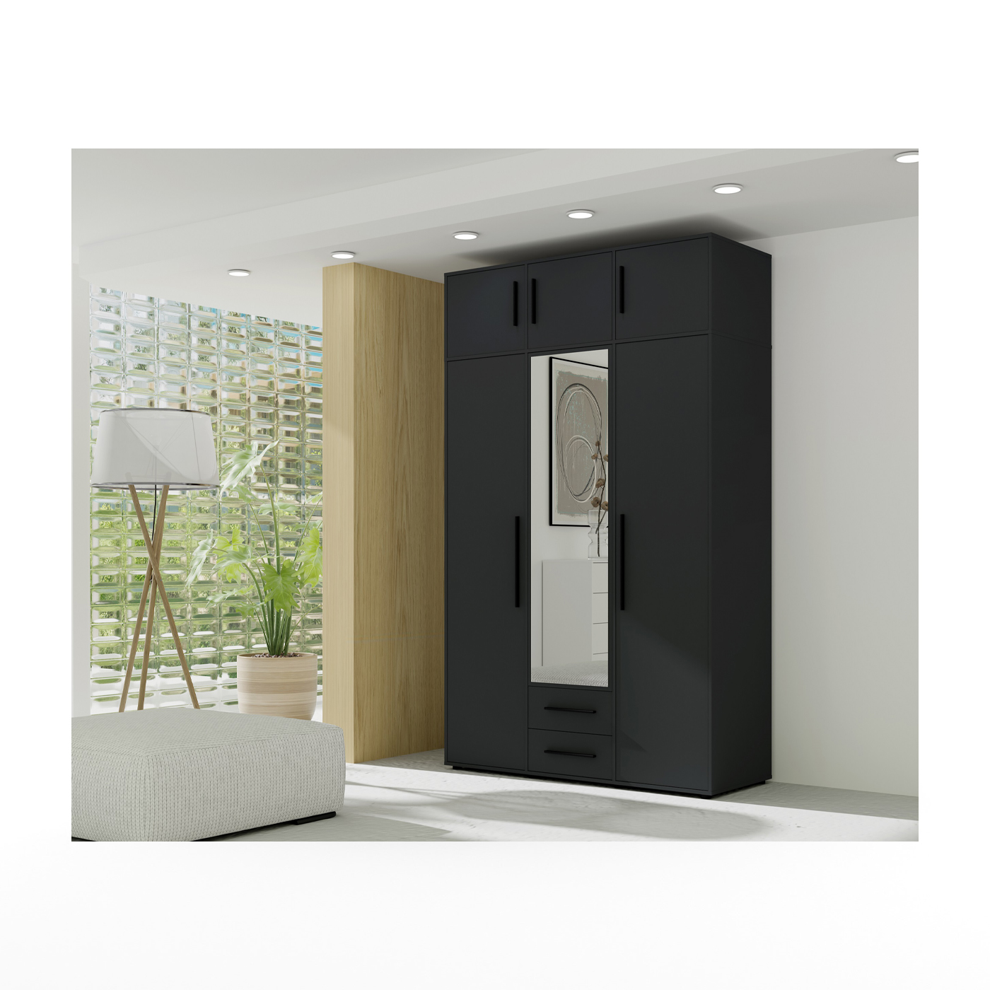 szafa 150 z lustrem nadstawką Maxione 05/12 wysoka garderoba