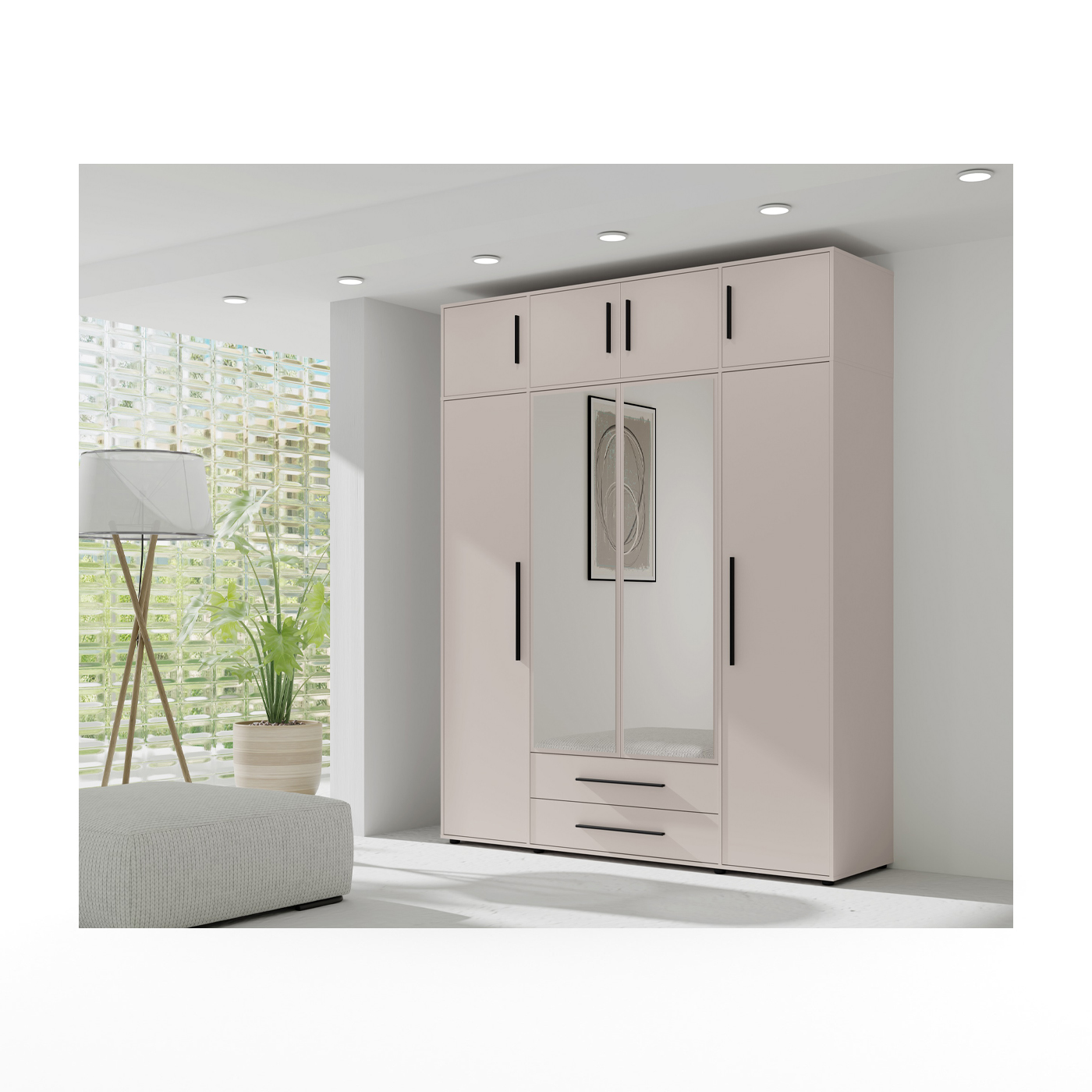 szafa 197 ,6 z nadstawką lustrem Maxione 06/13 wysoka duża garderoba