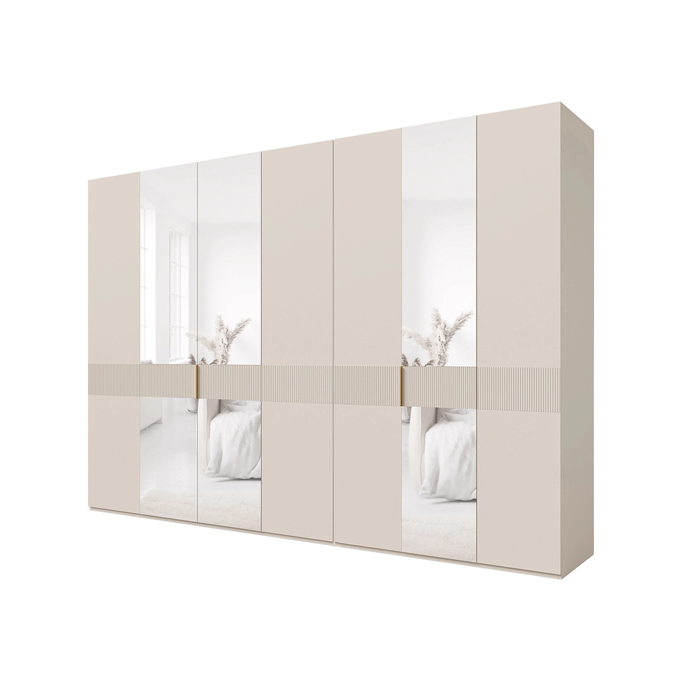 szafa 315 wysoka z lustrem Soreno A duża garderoba zestaw szaf jasna