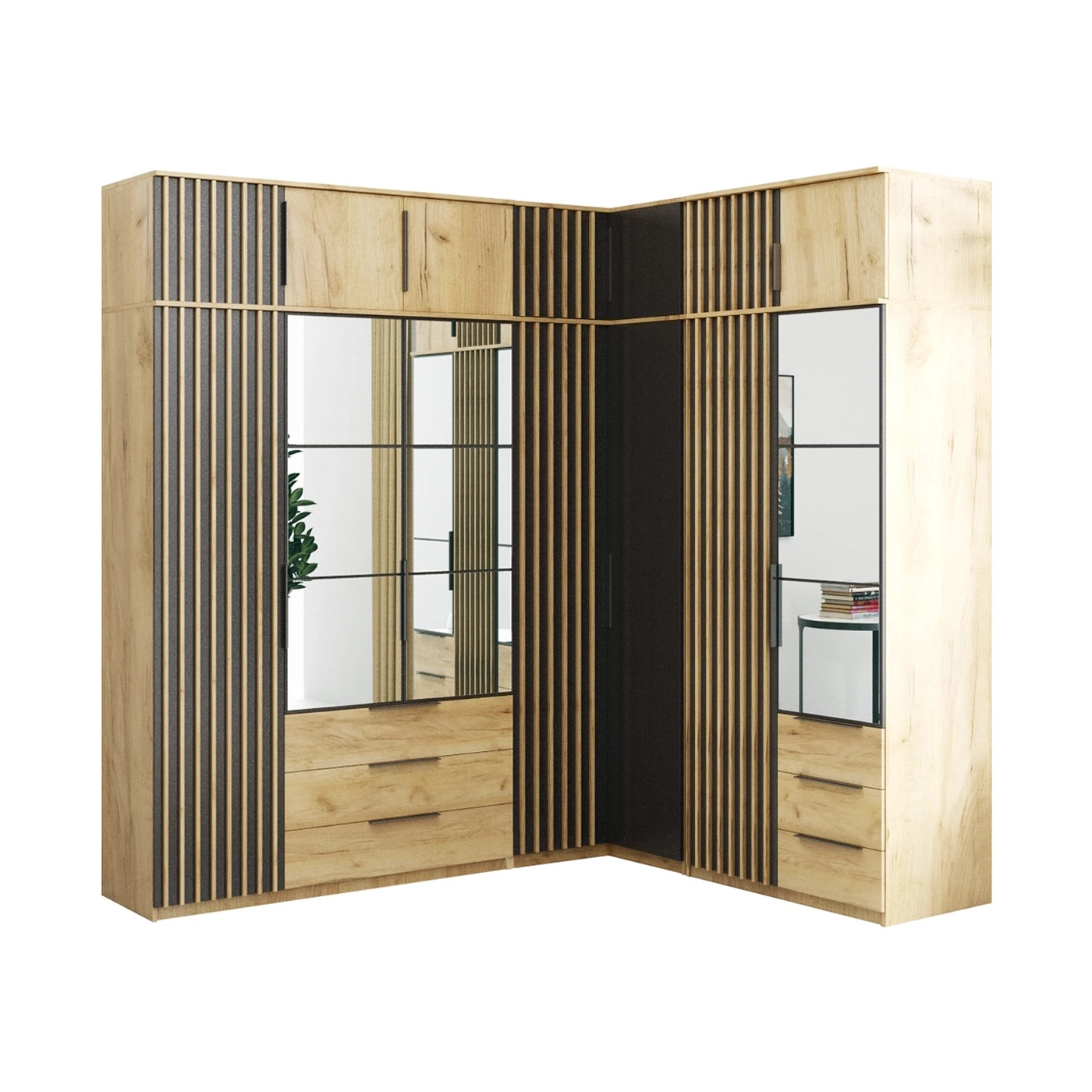 zestaw 250 - 200 nowoczesny rogowy Sorento E z nadstawką lamelami