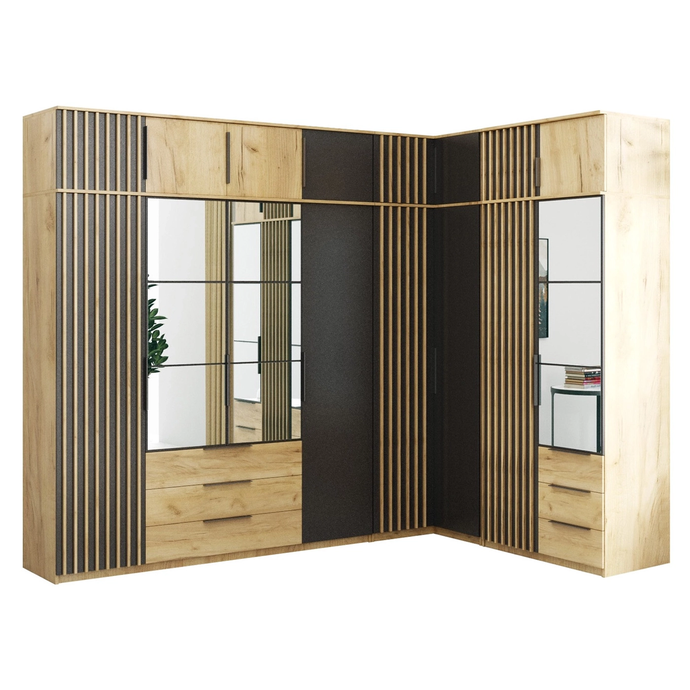 zestaw 300 - 200 szaf z nadstawką Sorento F komplet nowoczesny loft