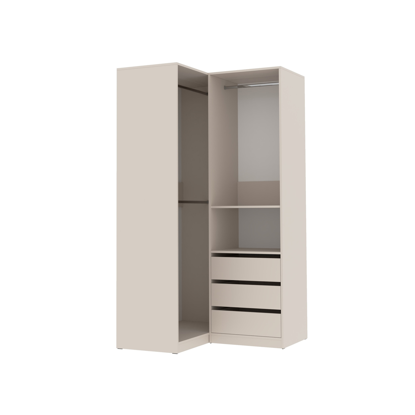 szafa 111 - 100 bez drzwi narożna Tres H rogowa ubraniowa garderoba