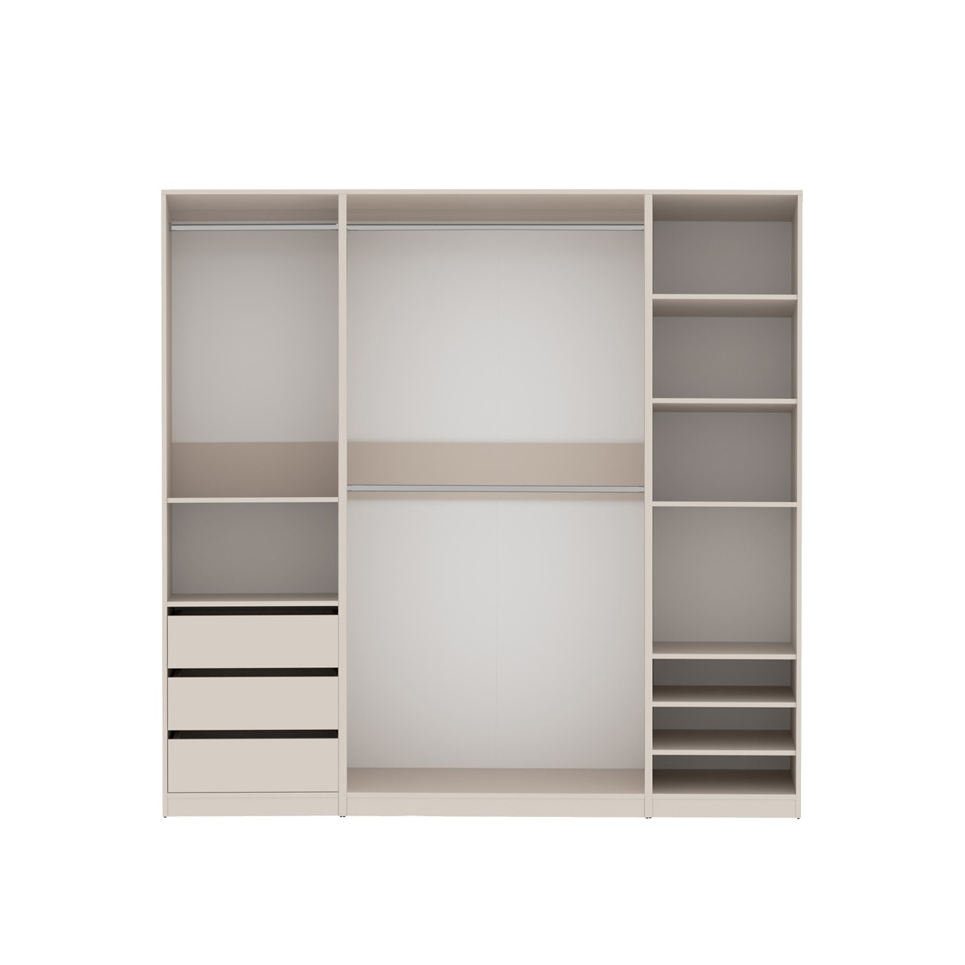 szafa 210 bez drzwi Tres J duża pojemna wysoka garderoba nowoczesna