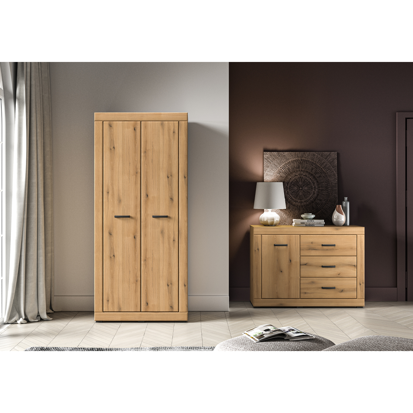 zestaw komplet Dora 4 komoda szafa do pokoju sypialni korytarza