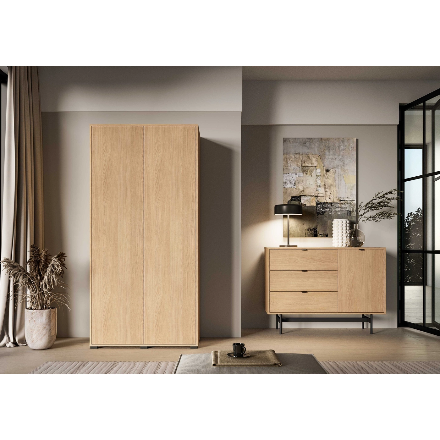 zestaw komplet Reynos 3 komoda szafa do pokoju sypialni korytarza