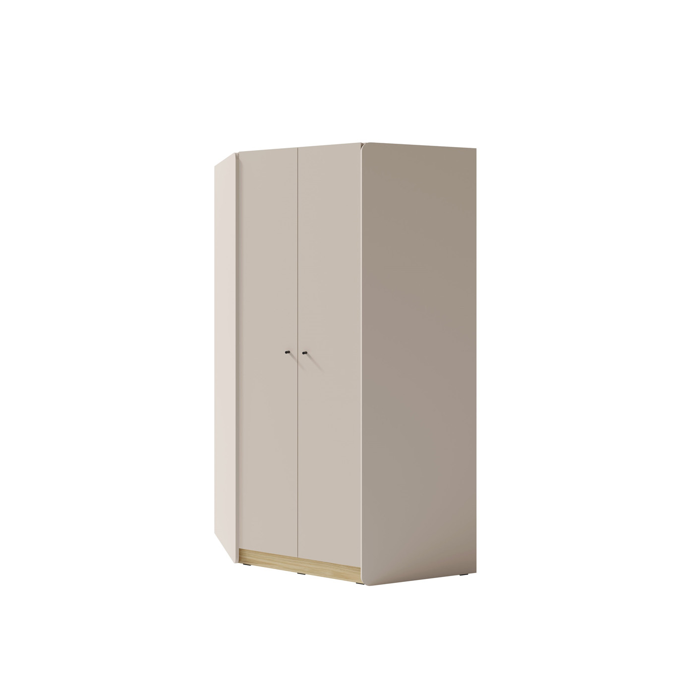 szafa 95 rogowa narożna Alessio 02 z półkami drążkami duża beżowa